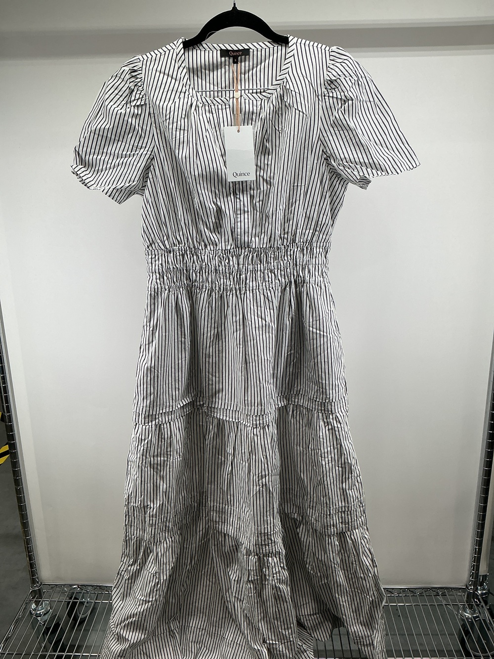 100% Organic Cotton Poplin Tiered Maxi Dress